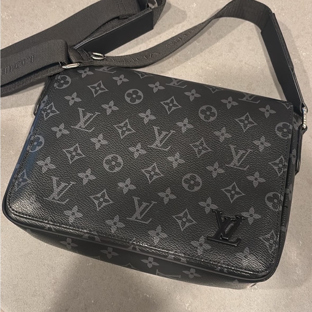 Louis Vuitton Black and Gray Monogram Crossbody